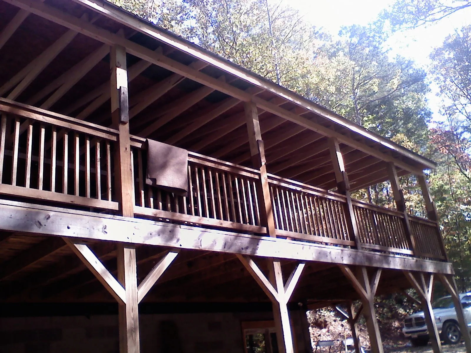 Timber framing under a new elevated porch and deck — Roof Leak Repair in Weeping Water by Roofing Brothers